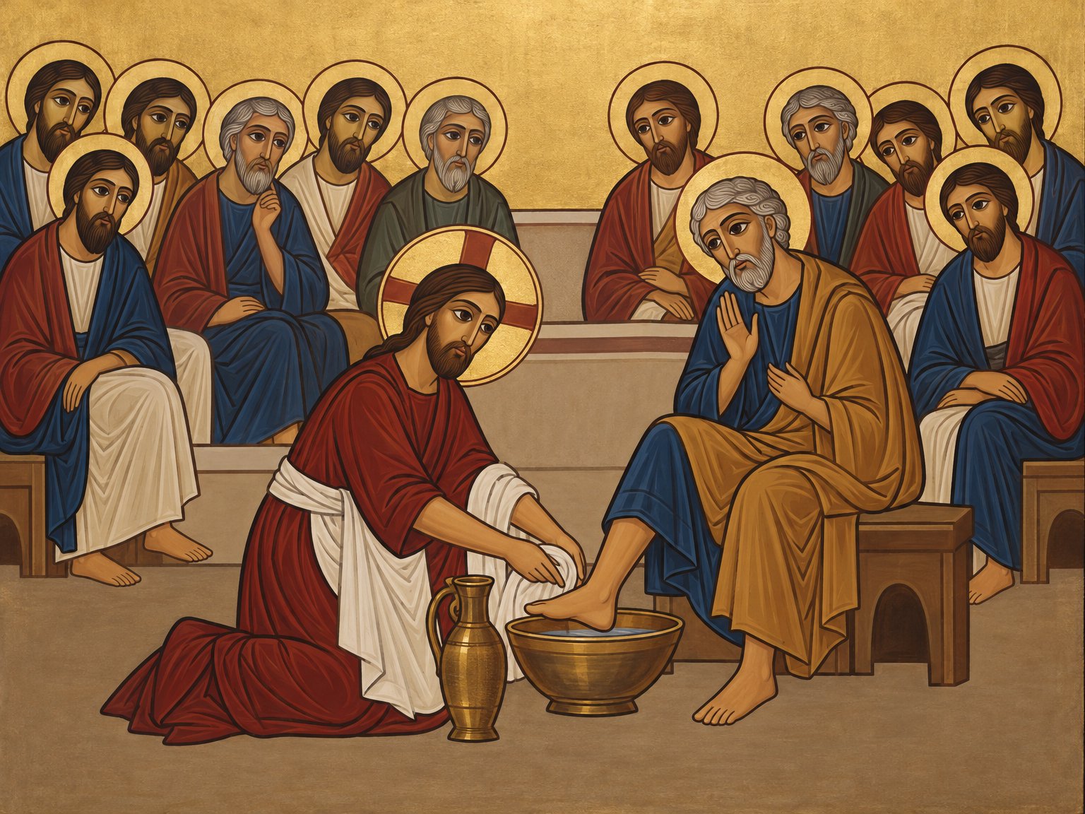 Christus wäscht seinen Jüngern die Füße (Joh 13:4⁠–⁠15)