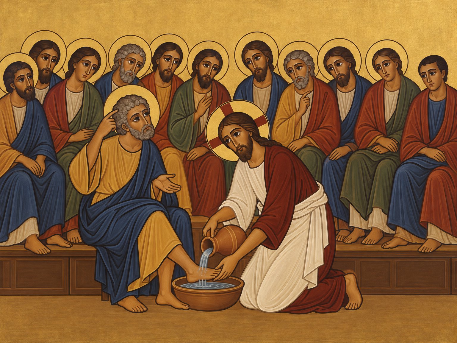 Christus wäscht den Jüngern die Füße (Joh 13:1⁠–⁠15)