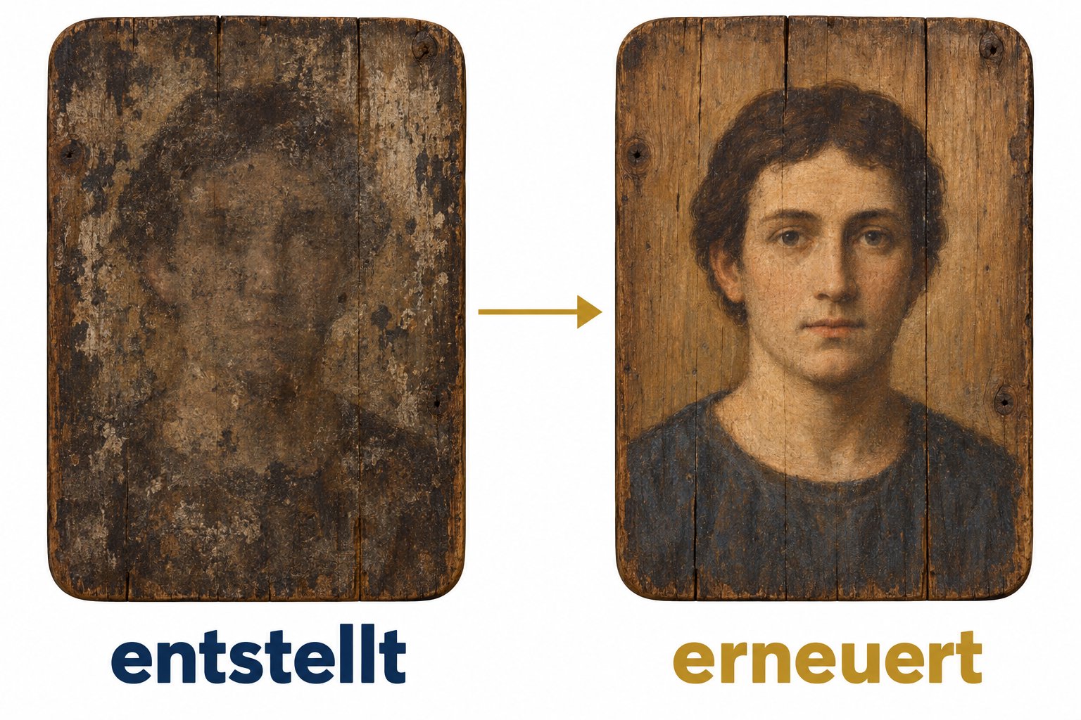 Das Gleichnis des heiligen Athanasius: Das Bild wird auf demselben Holz erneuert.