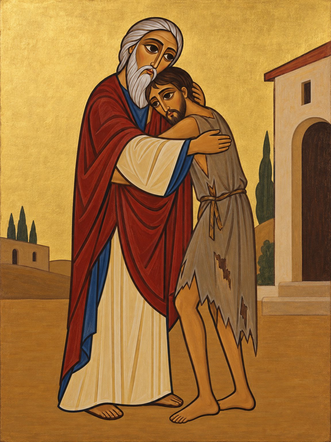 Der Vater läuft dem heimkehrenden Sohn entgegen (Lk 15:20).