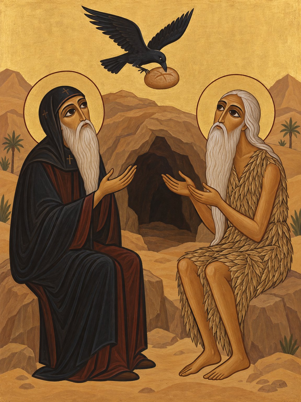 Der heilige Antonius und der heilige Paulus der Einsiedler
