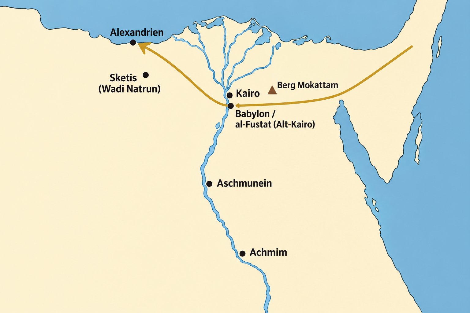 Wichtige Orte in Ägypten unter islamischer Herrschaft