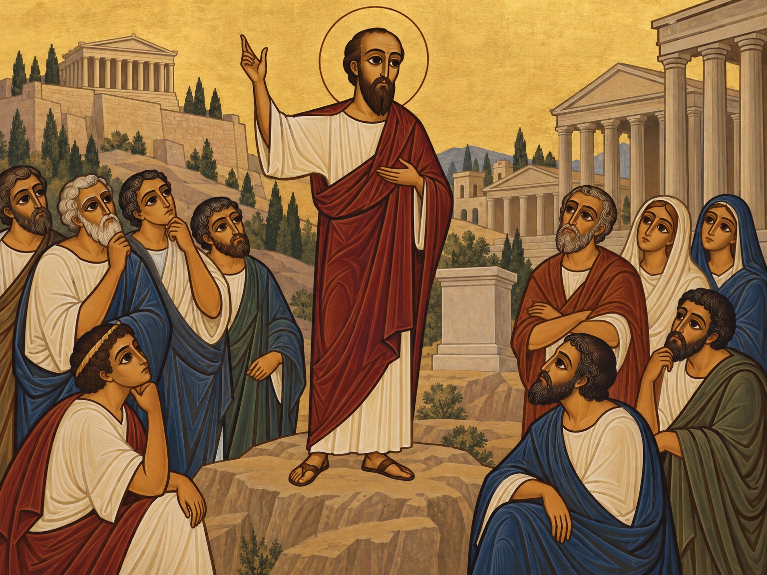 Der Apostel Paulus auf dem Areopag in Athen (Apg 17:22⁠–⁠34)